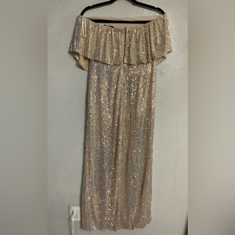 Banjul Shimmering Gold Strapless Jumpsuit - Picture 7 of 7